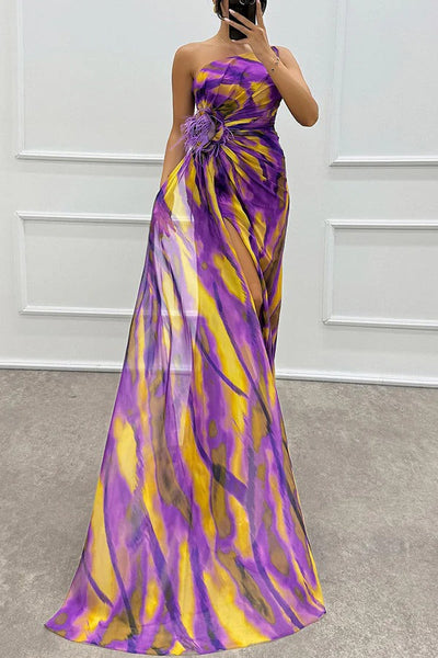 Liora | Off-Shoulder Slit Maxi Dress