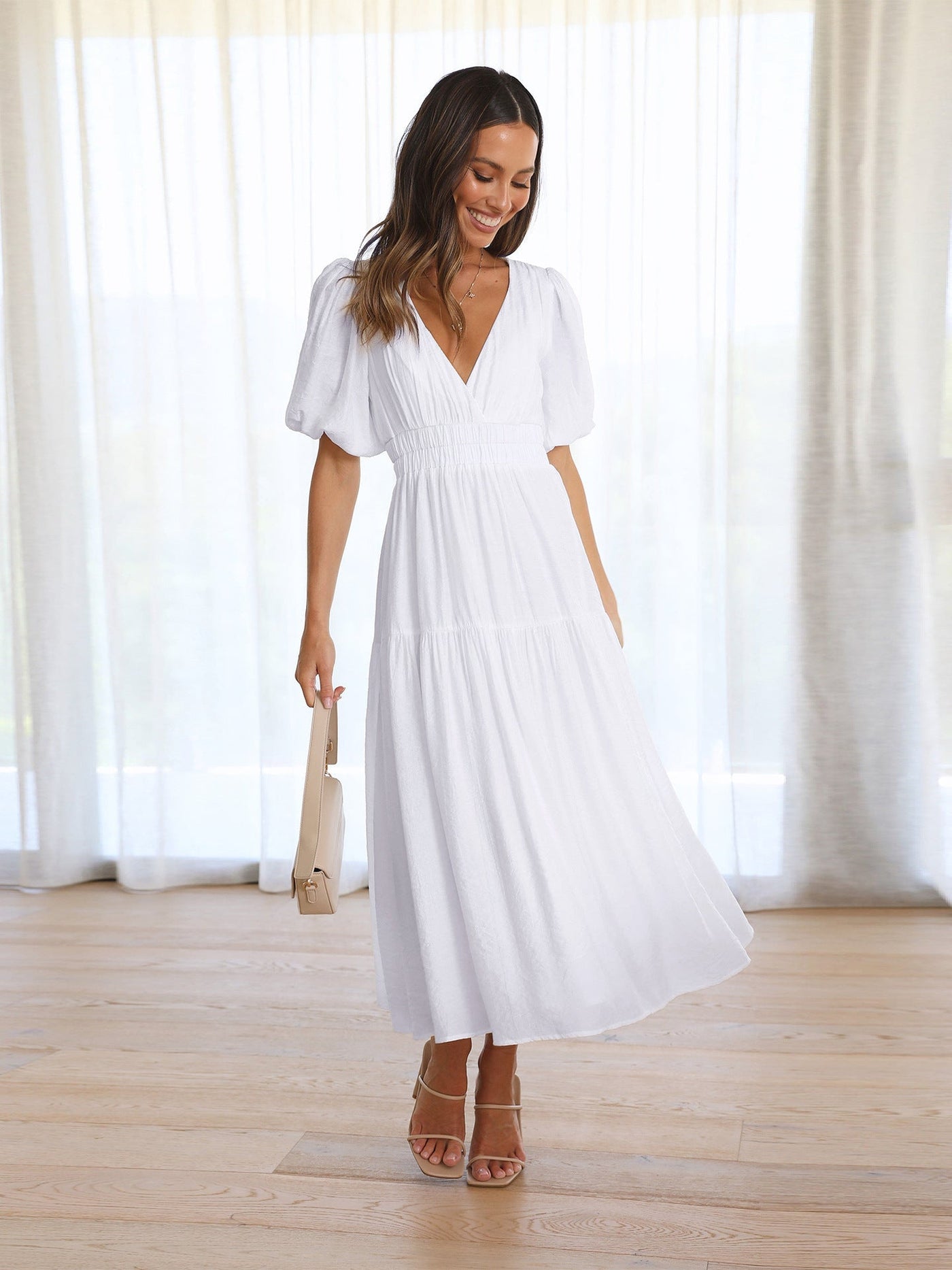 Avalon | Dress with Puff Sleeves