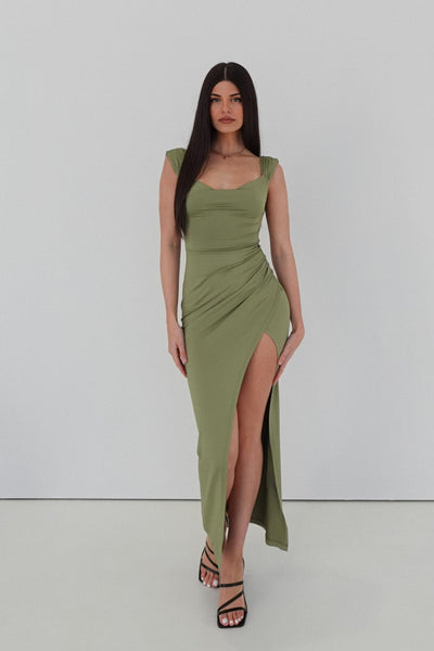 Calina | Back-Knot Slit Dress