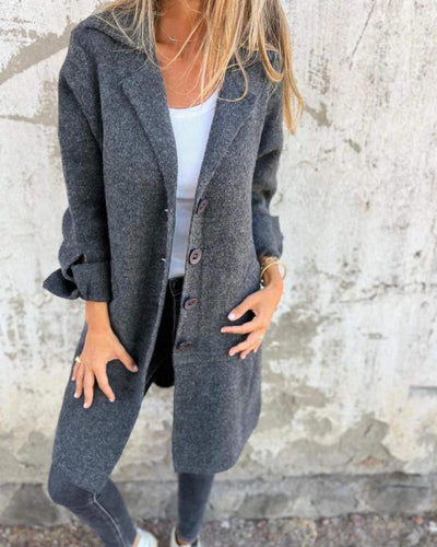 Maila | Casual long coat with lapels