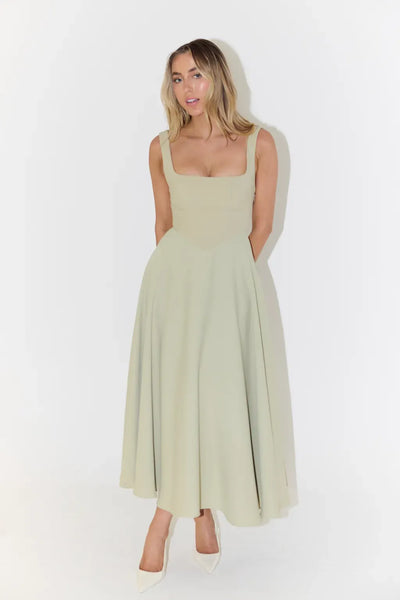 Yade | High-Waisted Midi Dress