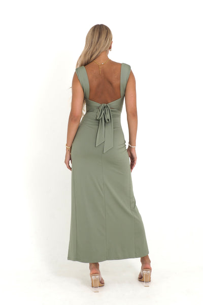 Calina | Back-Knot Slit Dress