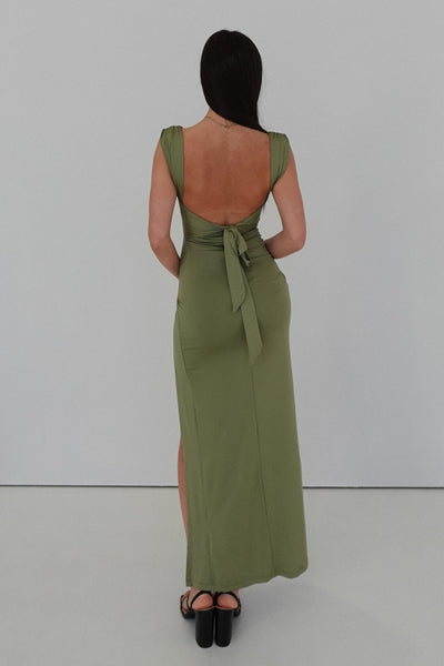 Calina | Back-Knot Slit Dress