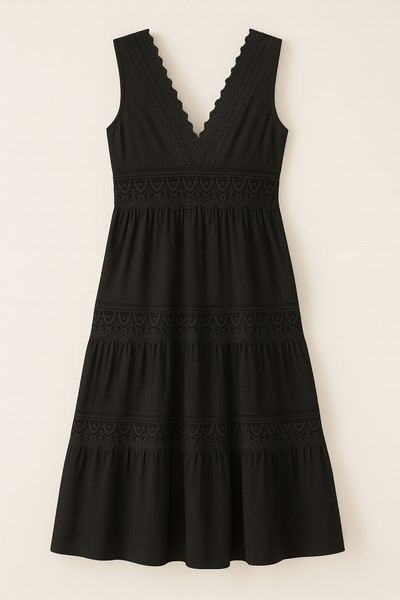 Emily | Sleeveless Midi Dress with Elegant Lace Details