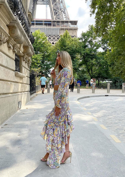 Dalina | Floral One-Sleeve Dress