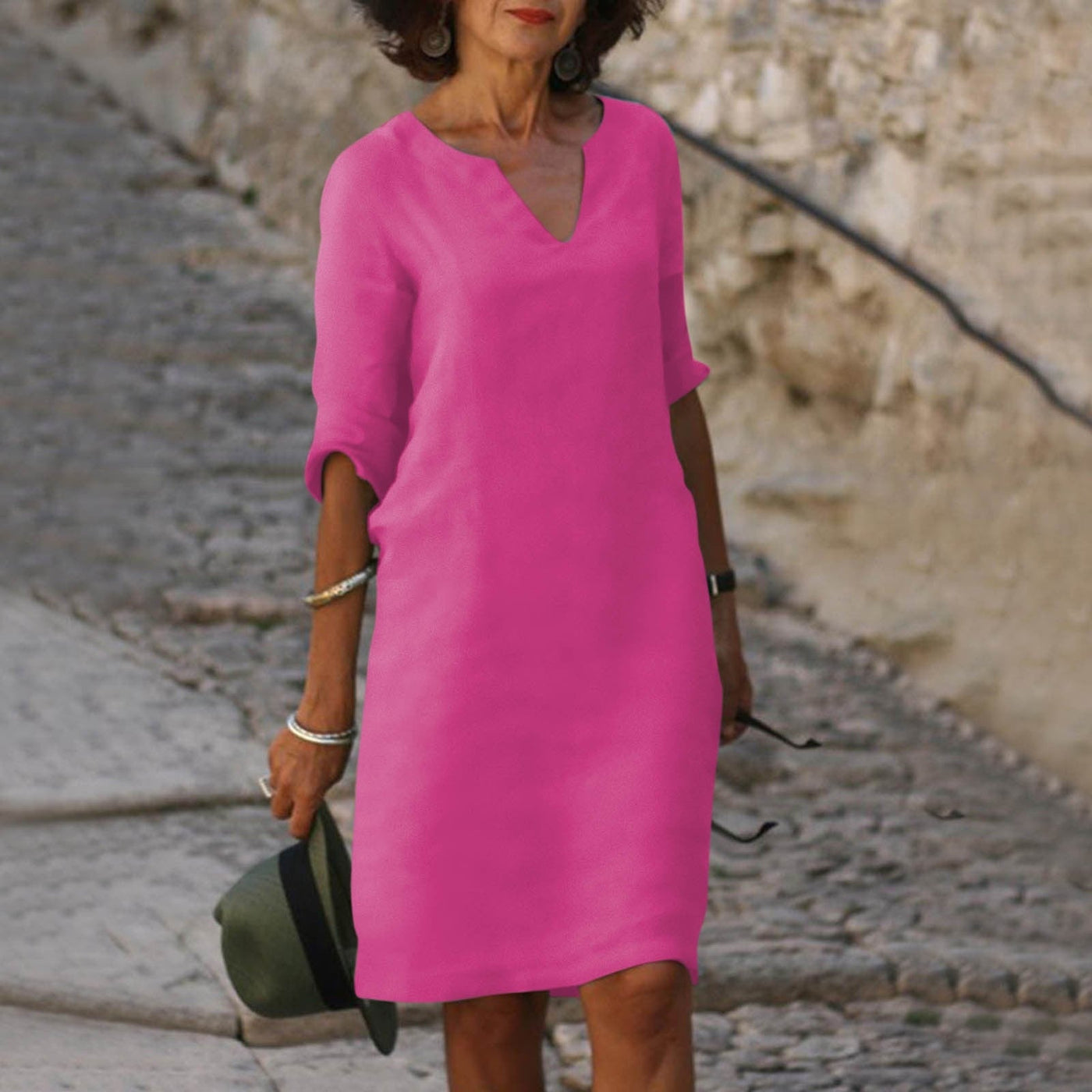 Quinn London - Isla V-Neck Dress