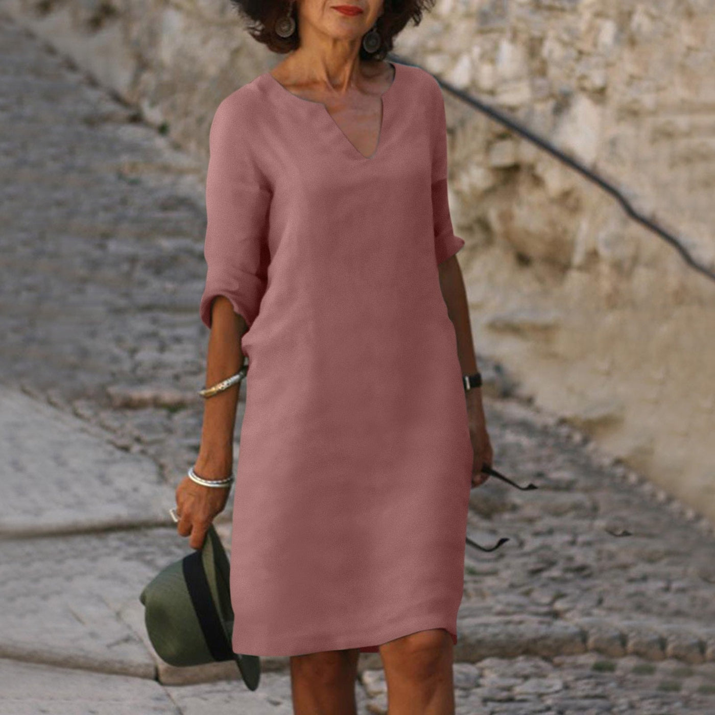 Quinn London - Isla V-Neck Dress