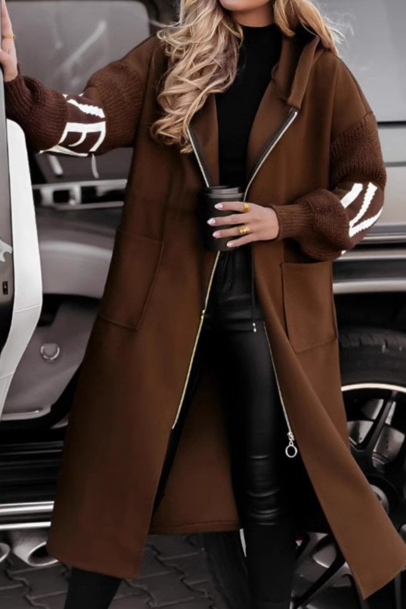 Elise-Knit Hooded Jacket