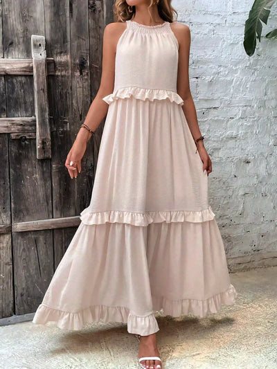 Lorena | Halterneck Dress With Ruffles and Pockets