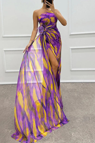 Liora | Off-Shoulder Slit Maxi Dress