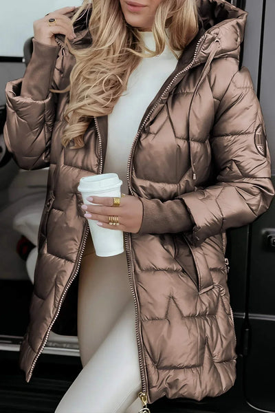 Valorine | Elegant winter coat with hood and padding