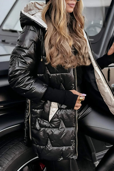 Valorine | Elegant winter coat with hood and padding